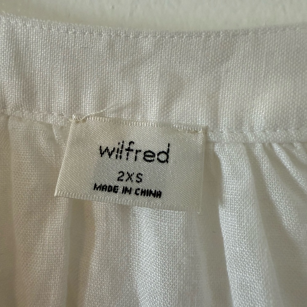 Wilfred Decadence White Linen Dress Tiered Organic Linen Midi Dress - Picture 2 of 8